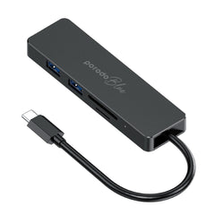 A Photo Of Porodo Blue 5 in 1 USB-C Hub HDMI USB SD MicroSD | PB-51HBC-BK