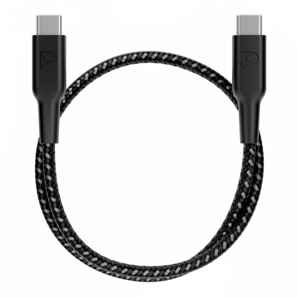 A Photo Of Powerology Braided Cable with USB-C To USB-C Data Transfer and Fast Charging - 30cm(0.98ft)