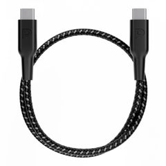 A Photo Of Powerology Braided Cable with USB-C To USB-C Data Transfer and Fast Charging - 30cm(0.98ft)