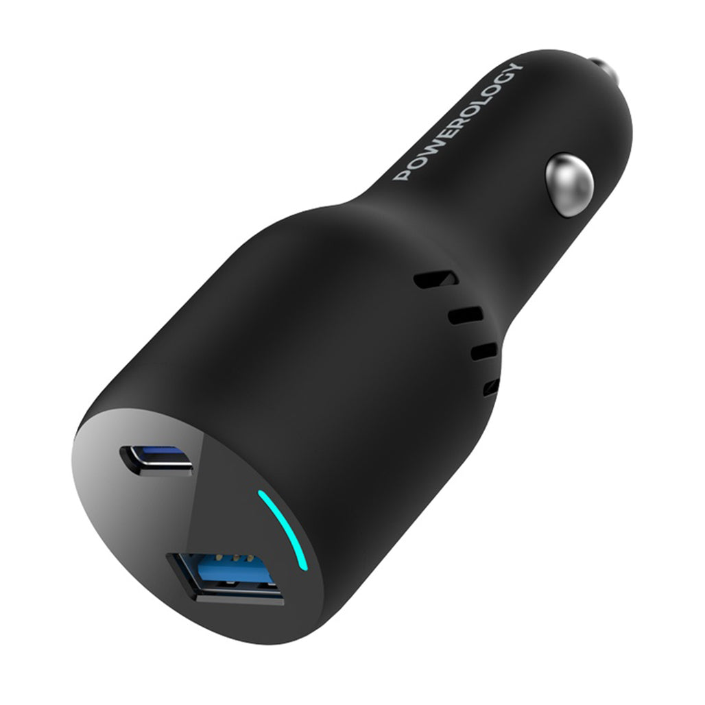 A Photo Of Powerology 65W PD + QC3.0 LED Dual Ports Car Charger