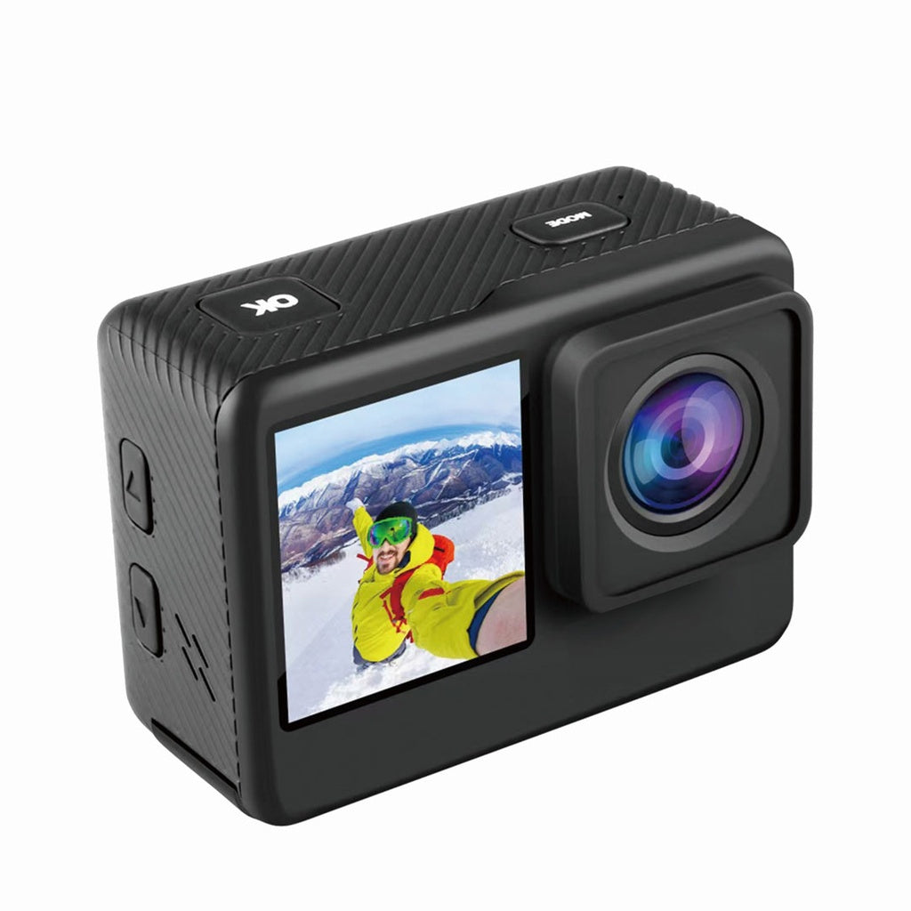 A Photo Of Porodo Lifestyle Waterproof 4K Action Camera 900mAh - Black | PD-4KACAM-BK