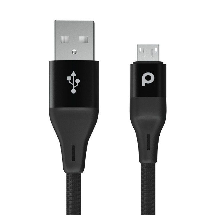 A Photo Of Braided Micro USB Cable 2.2M 2.4A (Aluminum) | PD-AMBR22-BK