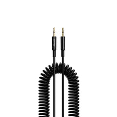 A Photo Of Porodo AUX 3.5 to 3.5 Coil Cable 1.2M - Black | PD-AUXCC-BK