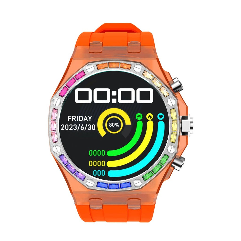 A Photo Of Porodo Transparent Cristallo AP Smartwatch AMOLED Display