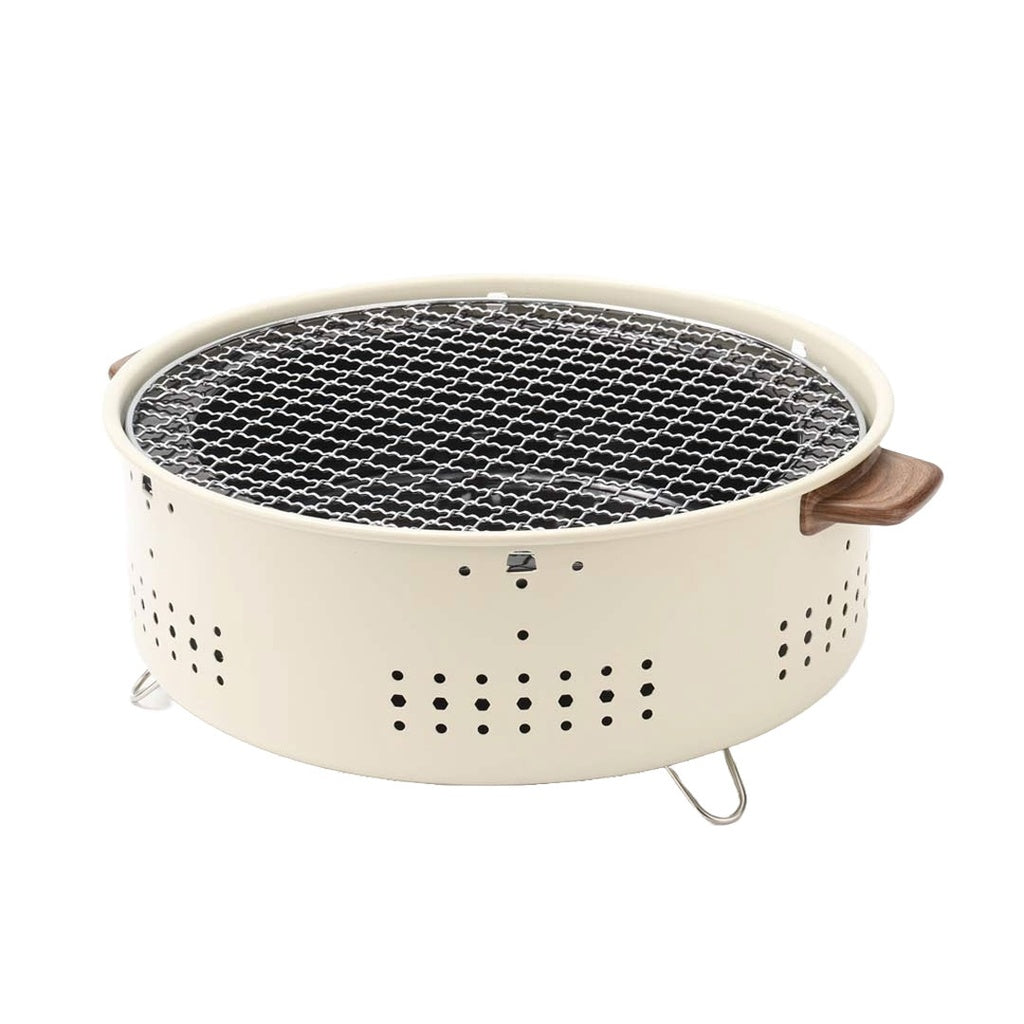 A Photo Of Porodo Lifestyle Camping Mini Outdoor Round BBQ/Charcoal Grill - Light Brown | PD-LCMORG-LTBR