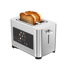 A Photo Of Porodo Lifestyle 2-Slice Digital Pop up Toaster 850W - Silver | PD-LFST001-SL