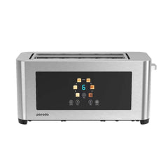 A Photo Of Porodo Lifestyle 4-Slice Digital Pop Up Toaster 850W - Silver | PD-LFST002-SL