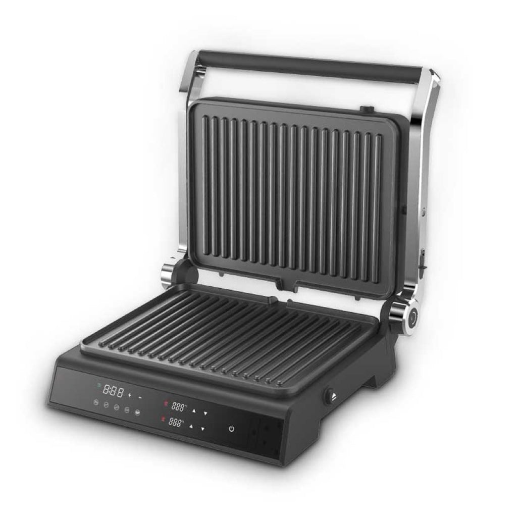 A Photo Of Porodo LifeStyle Glasstop Digital Grill with Removable Grill Plate - Black | PD-LSDGGR-BK