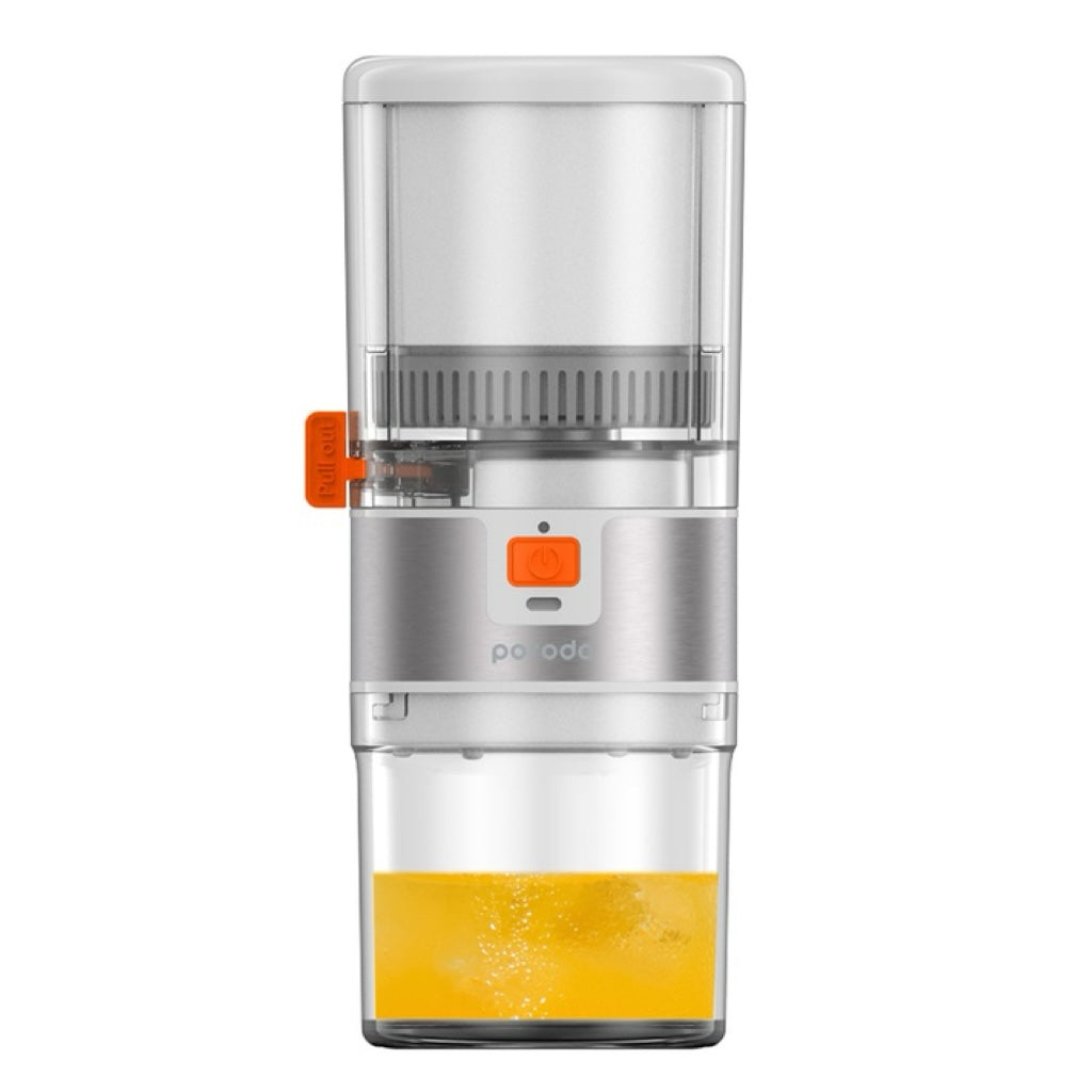 A Photo Of Porodo Lifestyle Portable Slow Juicer 55W - White / Orange | PD-LSSJ55-WH