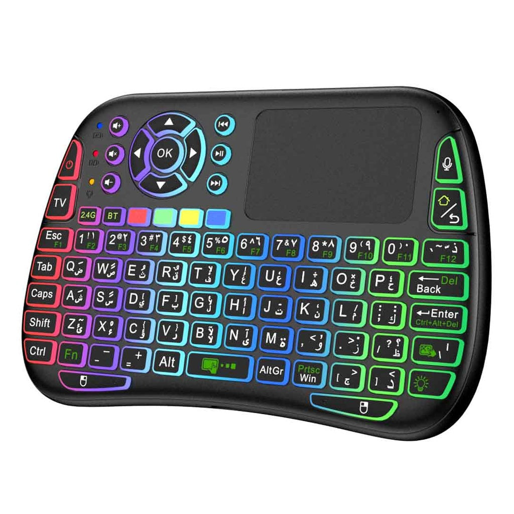 A Photo Of Porodo Mini Wireless Keyboard Touch Combo - Black | PD-MWKTC-BK