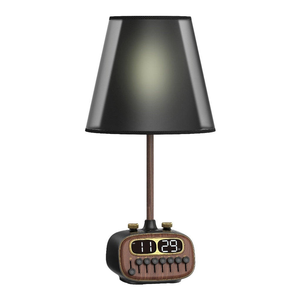 A Photo Of Porodo Lifestyle Retro Desk Lamp with White Noise and Bluetooth Speaker - Black | PD-RDBTSCP-BKBW