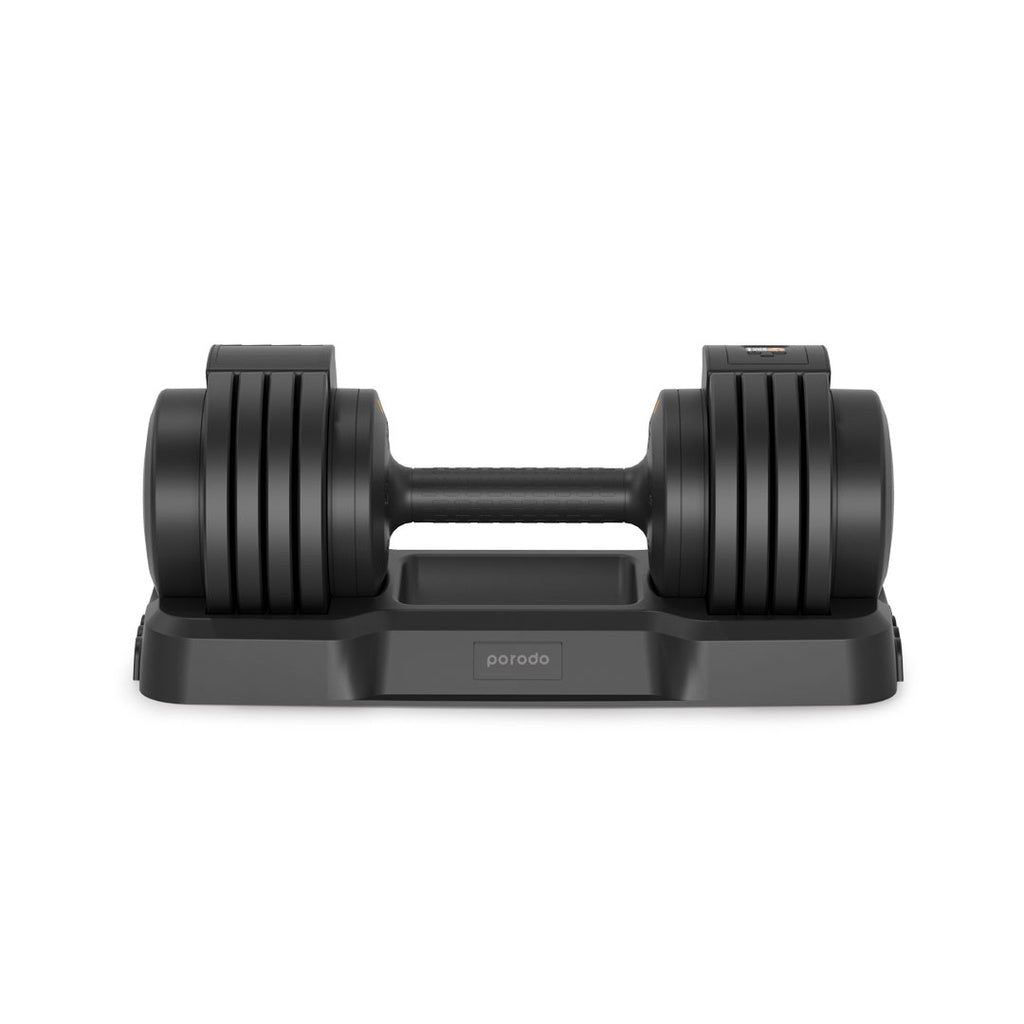 A Photo Of Porodo 55 LB Single Adjustable Smart Dumbbell | PD-SASD55-BK