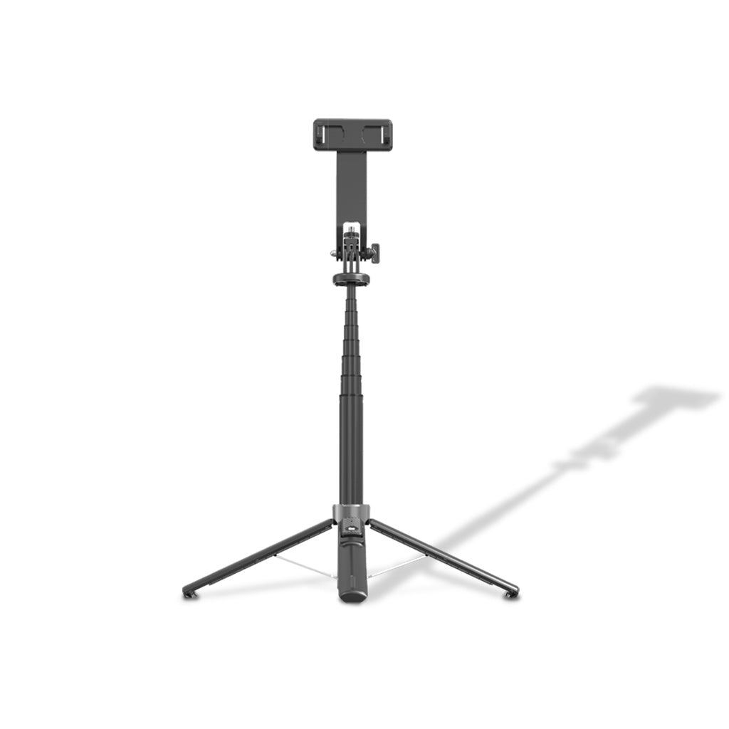 A Photo Of Porodo Selfie Stick 135cm Extendable with Detachable Light 4 Leg Tripod - Black | PD-SLSTL-BK