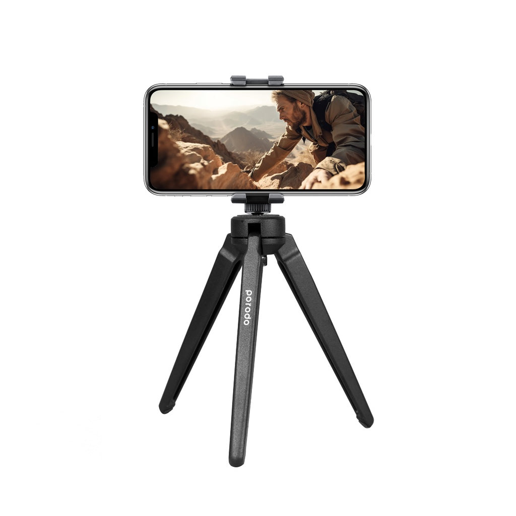 A Photo Of Porodo Table Tripod - Black | PD-TRPT-BK