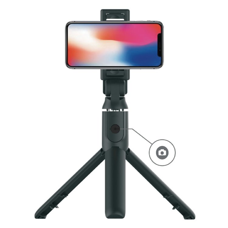 A Photo Of Porodo Bluetooth Selfie Stick with Tripod Stand & Detachable Remote Shutter | PD-UBTSV3-BK