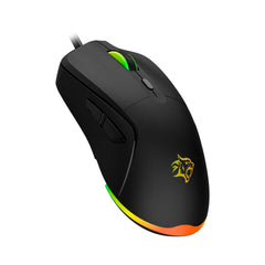 A Photo Of Porodo Gaming Wired Mouse DPI 7200 with RGB Light - Black | PDX322