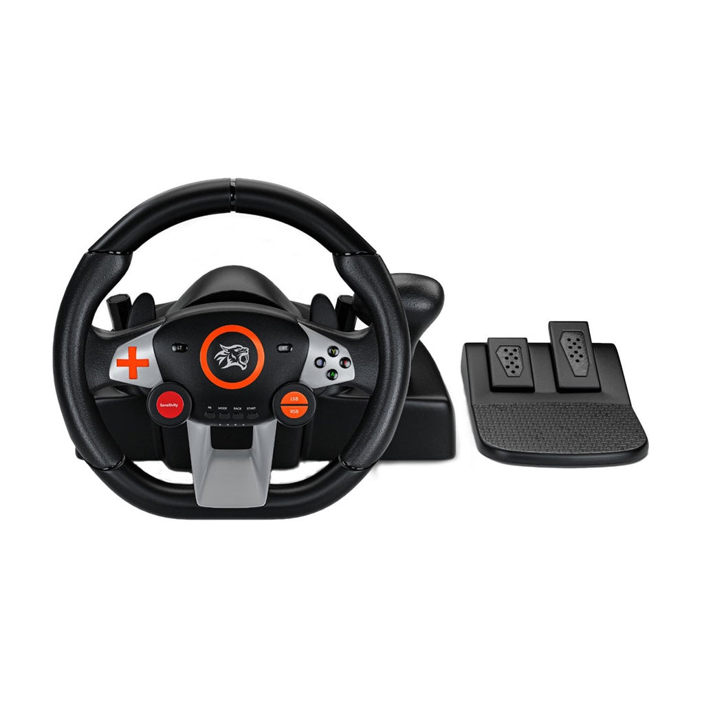 A Photo Of Porodo Gaming 7in1 Steering Wheel | PDX627