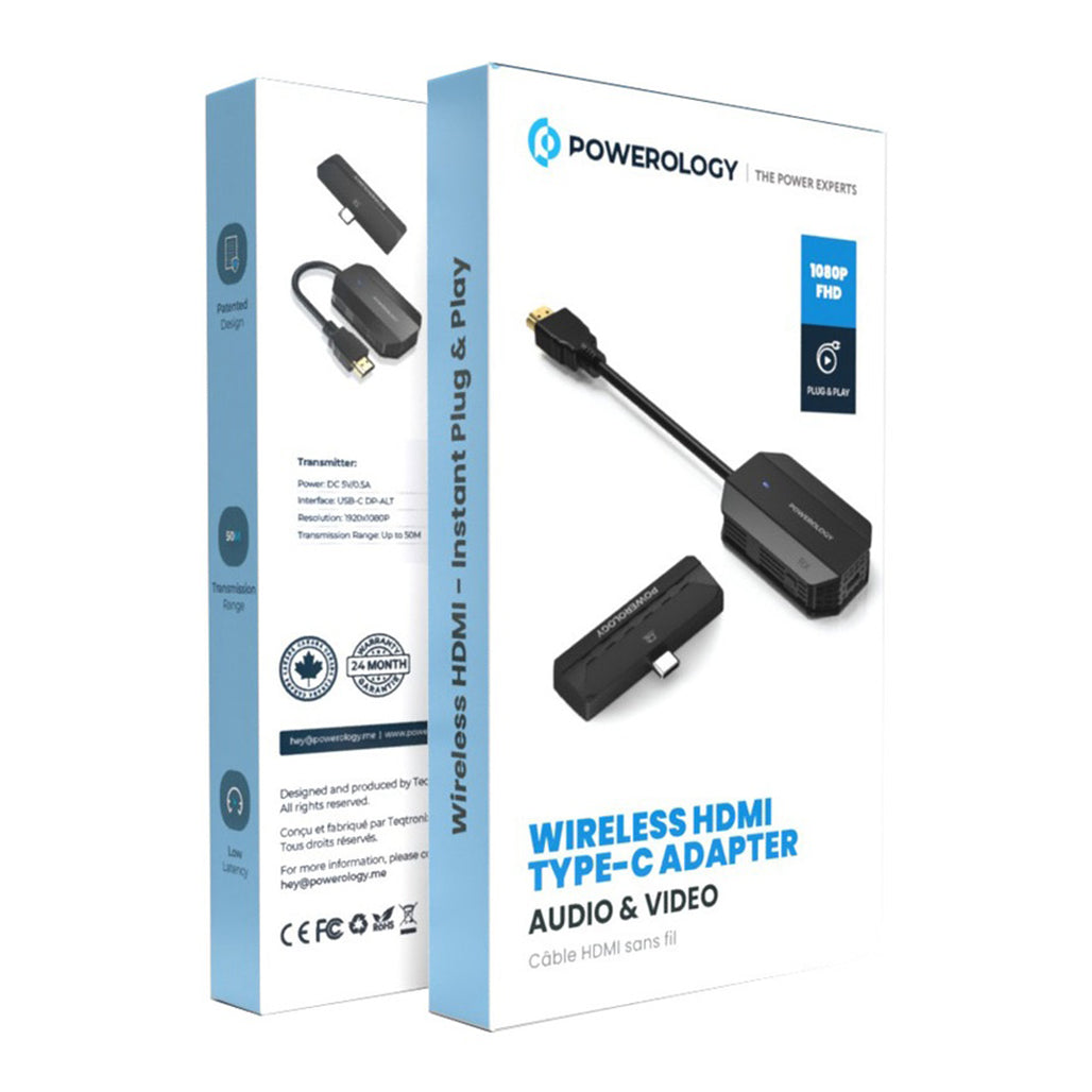 A Photo Of Powerology Wireless HDMI Type-C Adapter Audio & Video