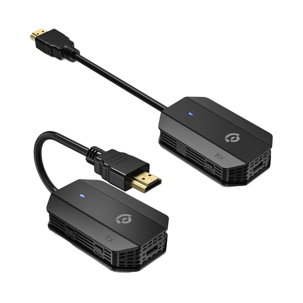 A Photo Of Powerology Wireless HDMI Mirroring Adaptor Pair with USB-C Cable Full HD 1080P - Black