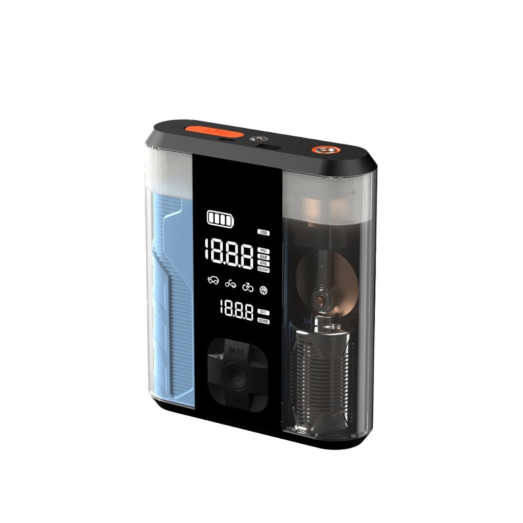 A Photo Of Powerology 8800mAh Jump Start Air Compressor - Transparent | PPBCHA47-TP