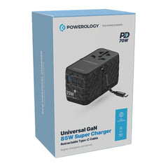 A Photo Of Powerology Universal GaN 85W Super Charger Retractable Type-C Cable