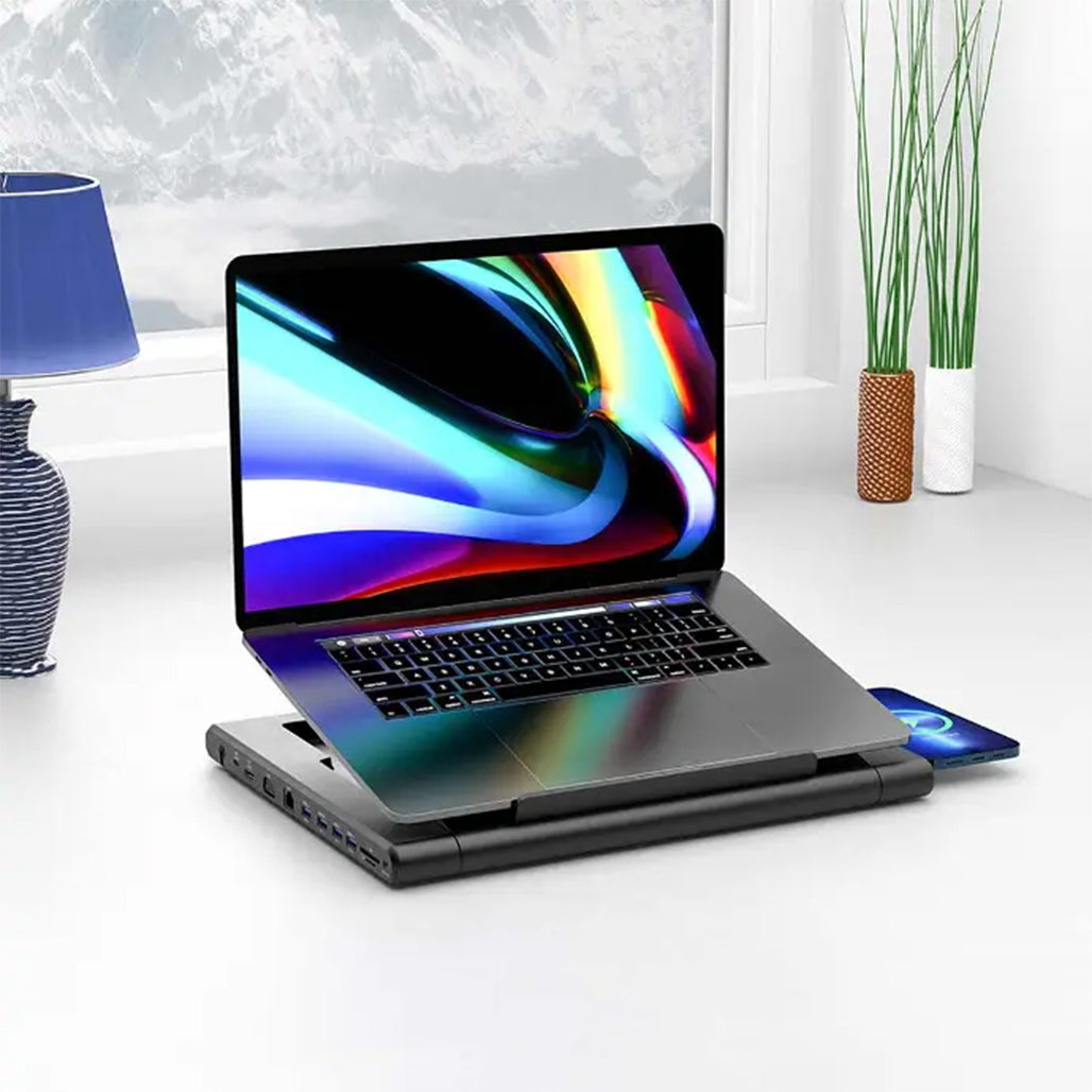 A Photo Of Powerology Multi-Functional Pro Hub Laptop Stand