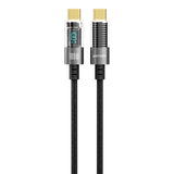 Porodo 100W Type-C to Type-C Braided Cable with PD Display 1.2M - Black | PD-100CCD-BK