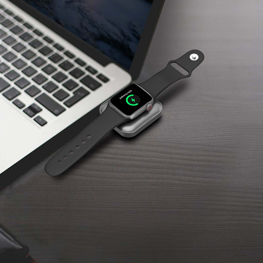 A Photo Of Porodo 2in1 Apple Watch and Airpod Charger with Type-C Connector - Grey | PD-WA2N1C-GY