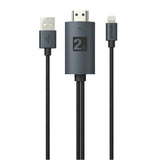 Porodo Braided 2K HDMI Lightning Cable 2M - Black | PD-ABHDL2-BK