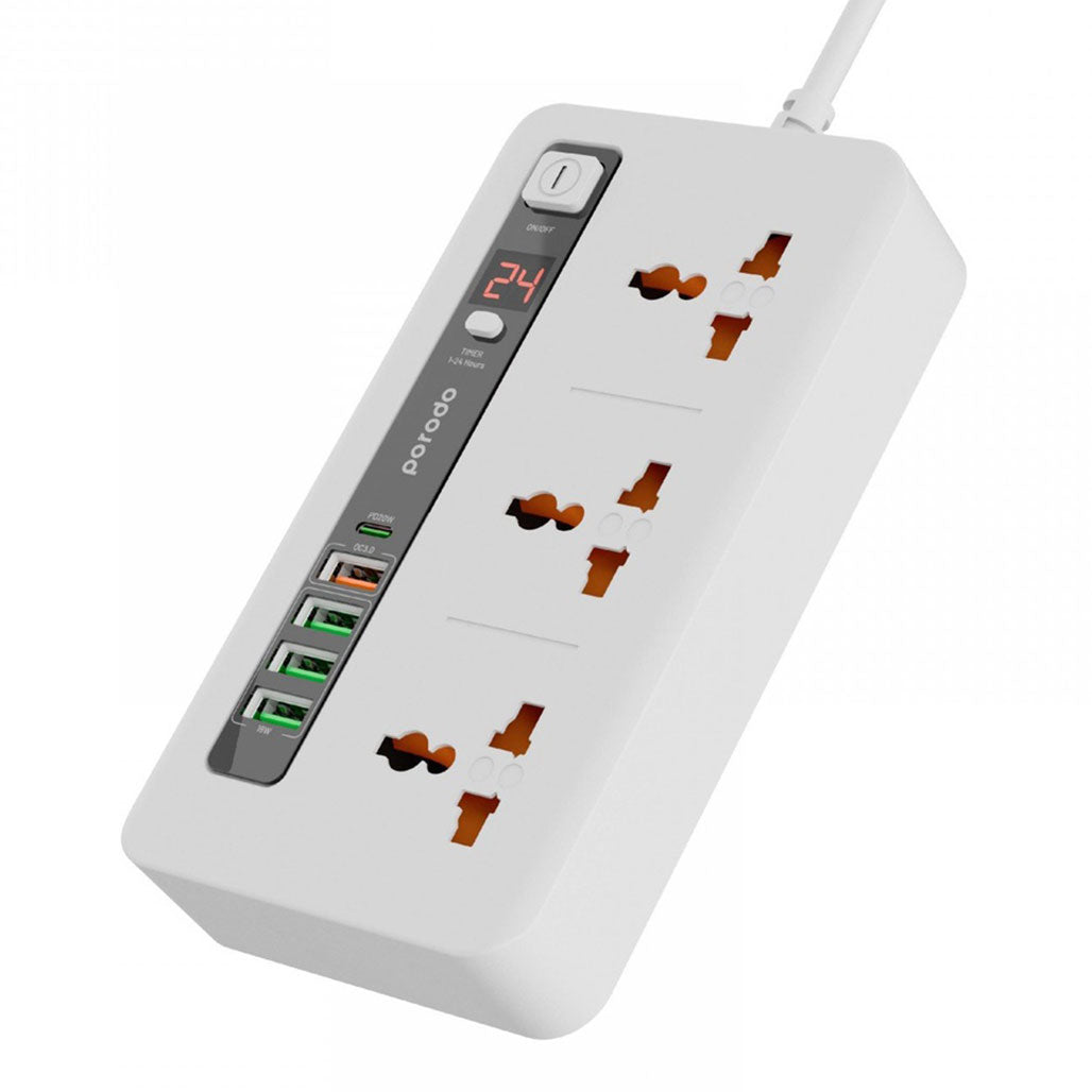 A Photo Of Porodo Multi-Port Power HUB 4 USB-A/USB-C Ultimate Home & Office Kit 2M