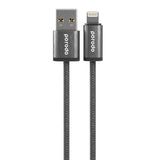 Porodo Woven 2.4A USB-A to Lightning Cable 1.2M - Black | PD-W24AC2L-BK