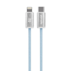 A Photo Of Porodo Woven 30W Lightning to Type-C Cable 1.2M - Blue | PD-W30LC1-BU