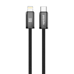 A Photo Of Porodo Woven 30W Lightning to Type-C Cable 1.2M - Black | PD-W30LC1-BK