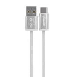 Porodo Woven 3A USB-A to Type-C Cable 1.2M - White | PD-WV3AC1-WH
