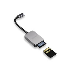 A Photo Of Porodo 2in1 USB-C Card Reader SD MicroSD - Grey | PD-21CDR-GY