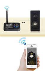 A Photo Of Porodo 3in1 Bluetooth Transmitter Receiver and Wireless Audio Adaptor - Black | PD-3IN1RTA-BK