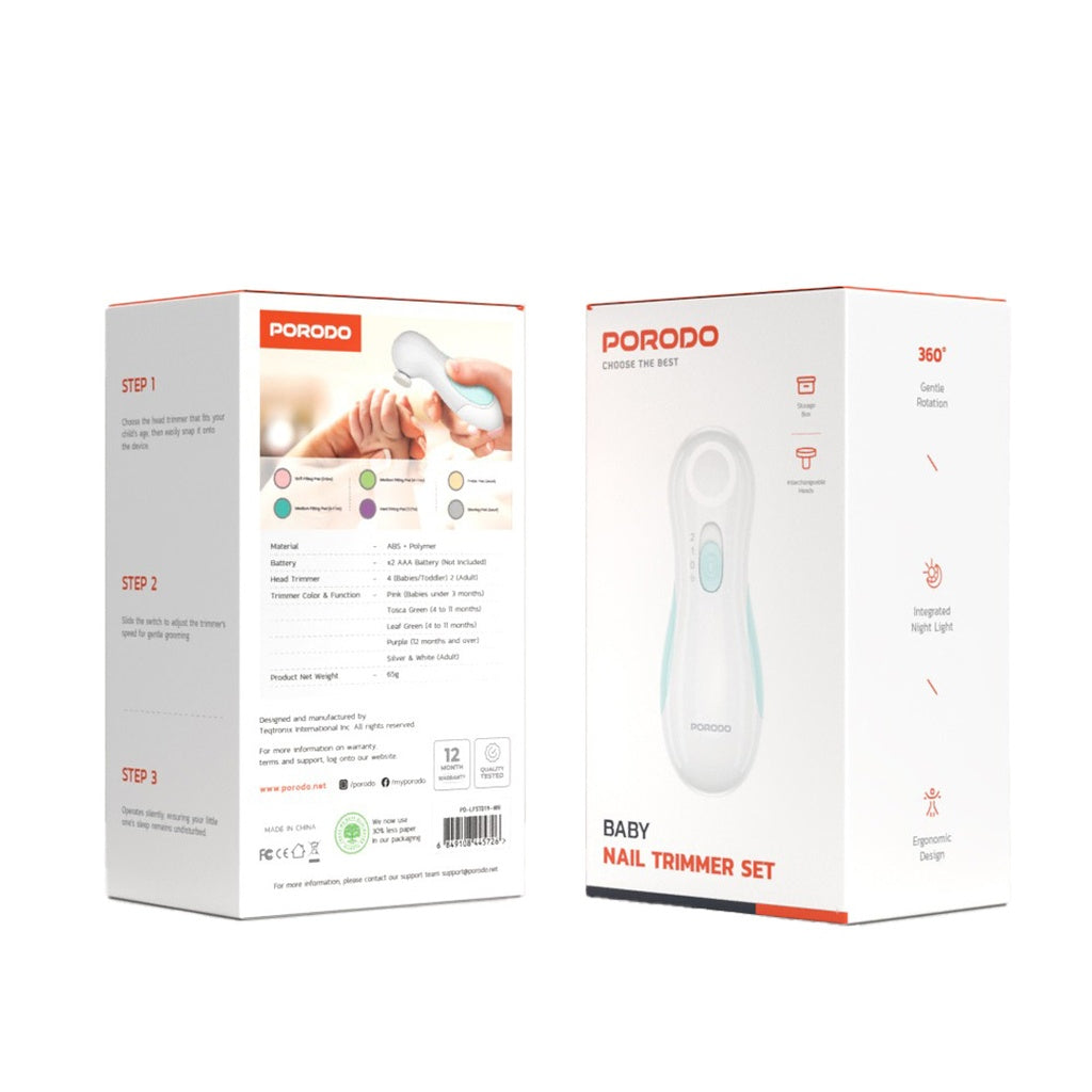 A Photo Of Porodo Baby Nail Trimmer Set - White | PD-LFST019-WH