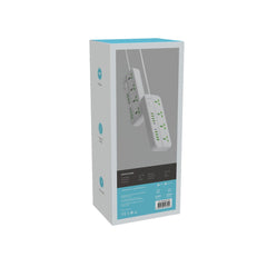 A Photo Of Porodo Blue 4 Universal Sockets Power Strip | PB-4ACPS2C8A-WH