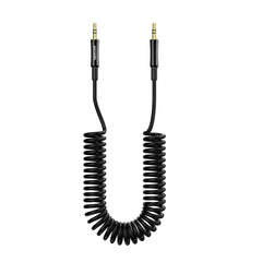 A Photo Of Porodo AUX 3.5 to 3.5 Coil Cable 1.2M - Black | PD-AUXCC-BK