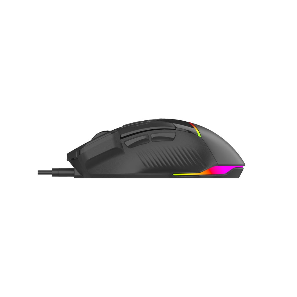 A Photo Of Porodo Gaming 8D RGB Wired Mouse DPI 7200 - Black | PDX321