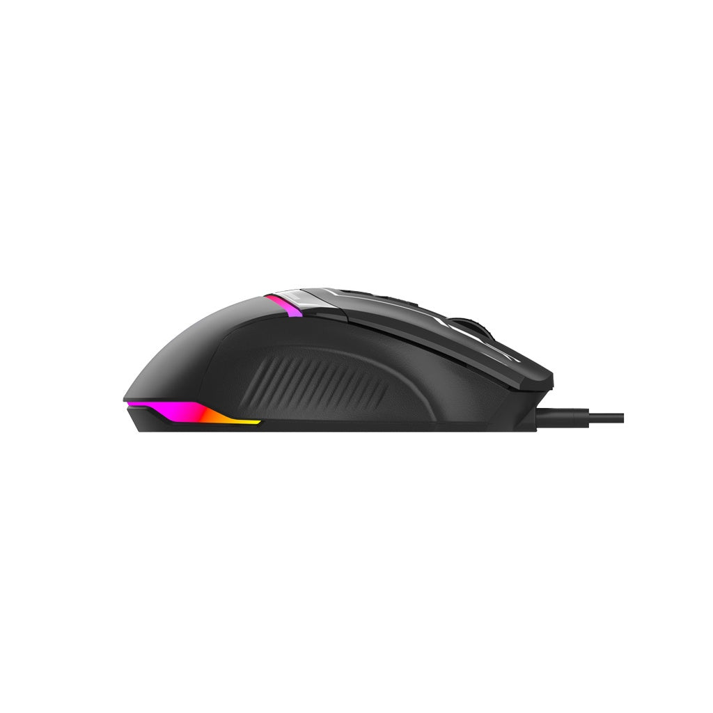 A Photo Of Porodo Gaming 8D RGB Wired Mouse DPI 7200 - Black | PDX321