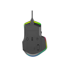 A Photo Of Porodo Gaming 9D Wired Mouse DPI 12800 with 13 Modes RGB Light - Black | PDX320