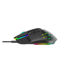 A Photo Of Porodo Gaming 9D Wired Mouse DPI 12800 with 13 Modes RGB Light - Black | PDX320