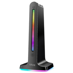 A Photo Of Porodo Gaming RGB Dynamic Sound Lighting Headphone Stand with Cable Storage 300mAh - Black