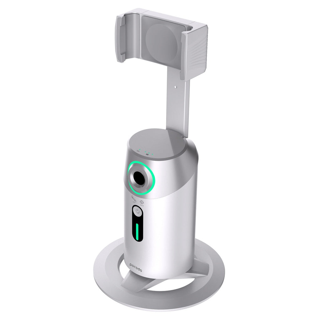 A Photo Of Porodo Gimbal with AI Face tracking Gesture Recognition with Remote Controller | PD-GAIFTGR-WH