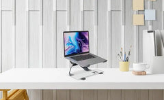 A Photo Of Porodo Alum. alloy 360% Rotatable and Adjustable Laptop Stand - Grey | PD-A150RALS-GY