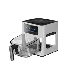 A Photo Of Porodo LifeStyle 5L Glass Pot Air Fryer - White | PD-LFGPAF5L-WH