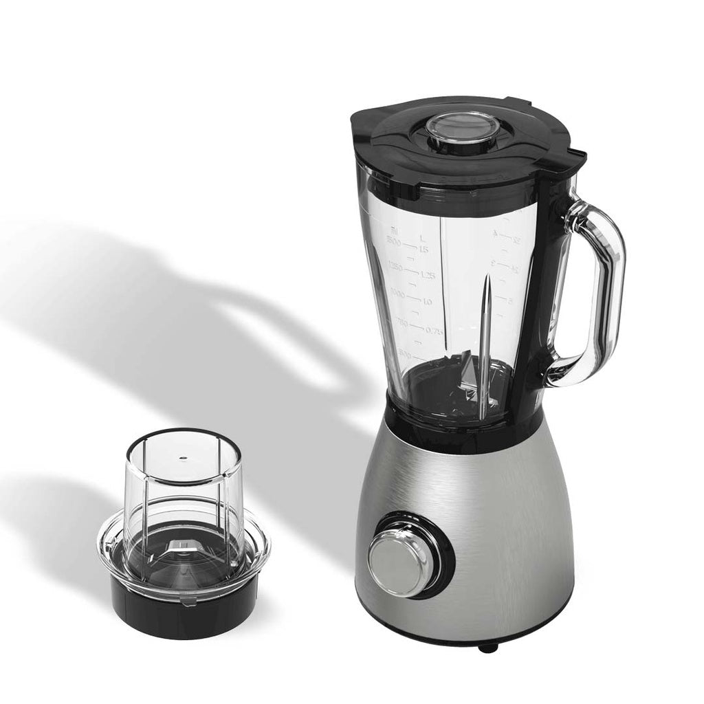 A Photo Of Porodo LifeStyle 800W 1.5L SS Blender with Grinder with BS Plug | PD-LSBLGR-BK