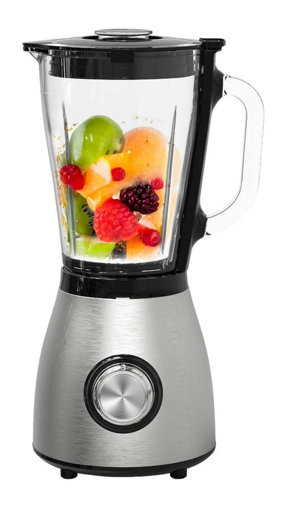 A Photo Of Porodo LifeStyle 800W 1.5L SS Blender with Grinder with BS Plug | PD-LSBLGR-BK