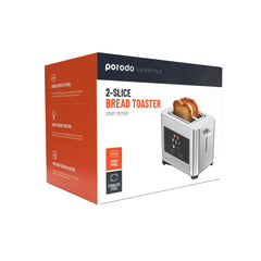 A Photo Of Porodo Lifestyle 2-Slice Digital Pop up Toaster 850W - Silver | PD-LFST001-SL